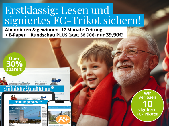FC Köln Fankurve mit KR Zeitung