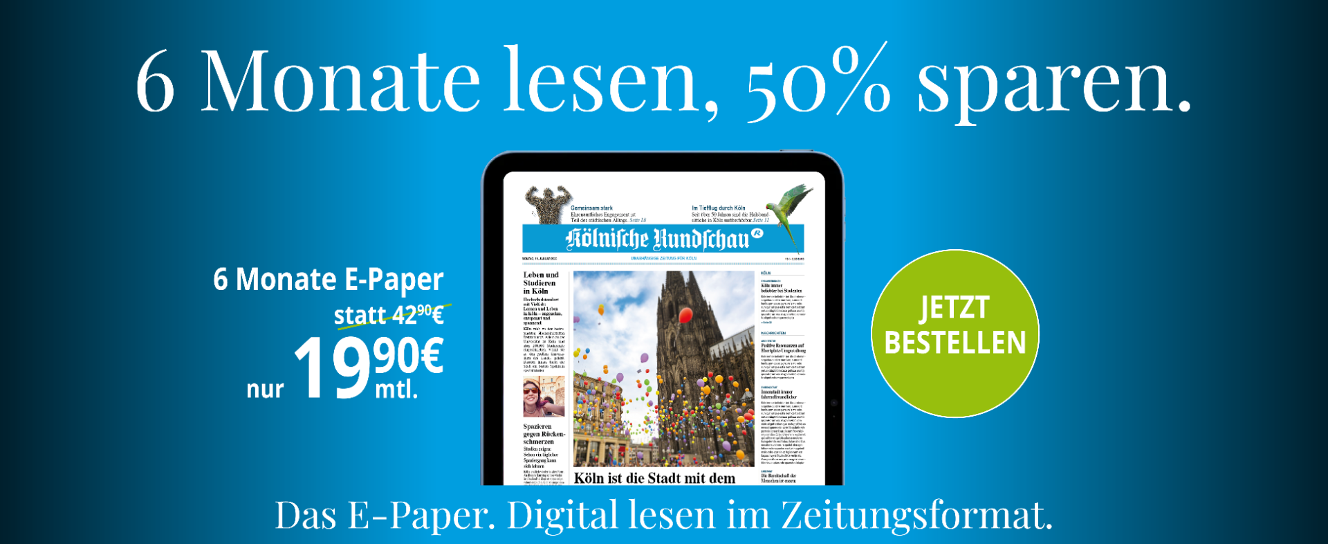 Das E‑Paper. Digital lesen im Zeitungsformat.